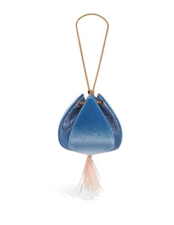Blue velvet bag Lauren Lynn London Accessories - 1