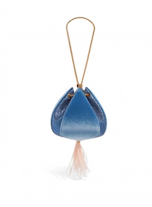 Blue velvet bag Lauren Lynn London Accessories - 1