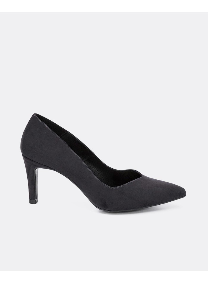 Anthracite suede pumps