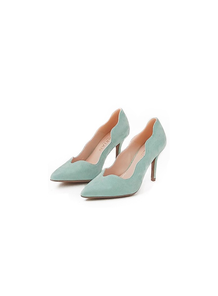 Suede party shoes with side design