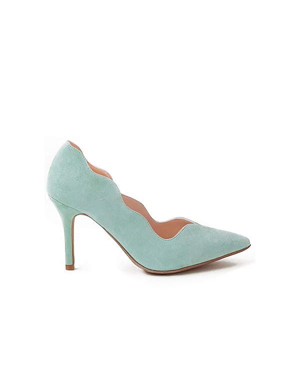 Suede party shoes with side design
