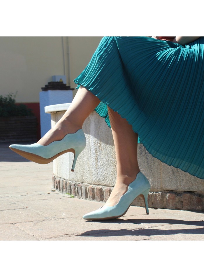 Chaussures de soirée en daim avec motif latéral