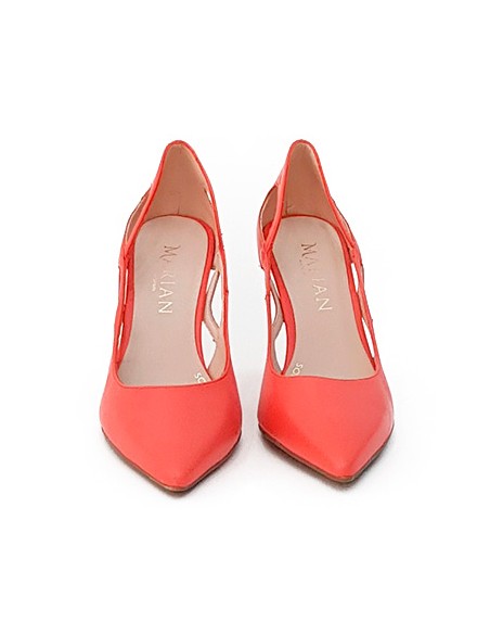 Orange pump party shoes with openings