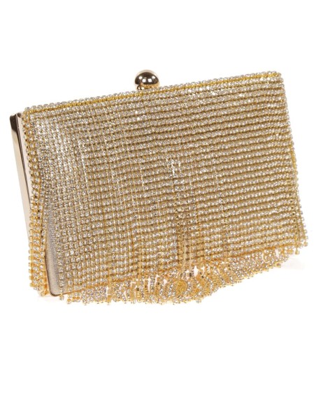 Fringed rhinestone clutch bag