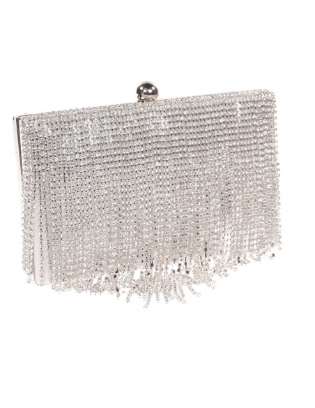 Fringed rhinestone clutch bag