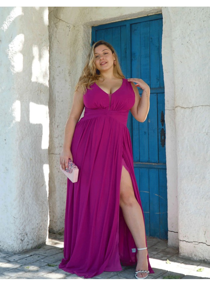 plus-size V-neck maxi dress