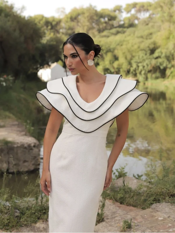 vestido-midi-de-fiesta-blanco-con-volantes-y-bies-negro